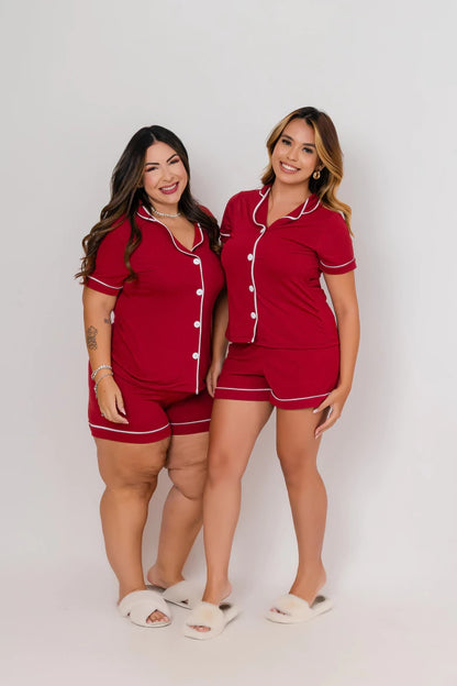 Pijama Americano Liso - Vinho